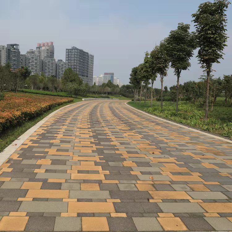 公園道路陶瓷透水磚效果圖